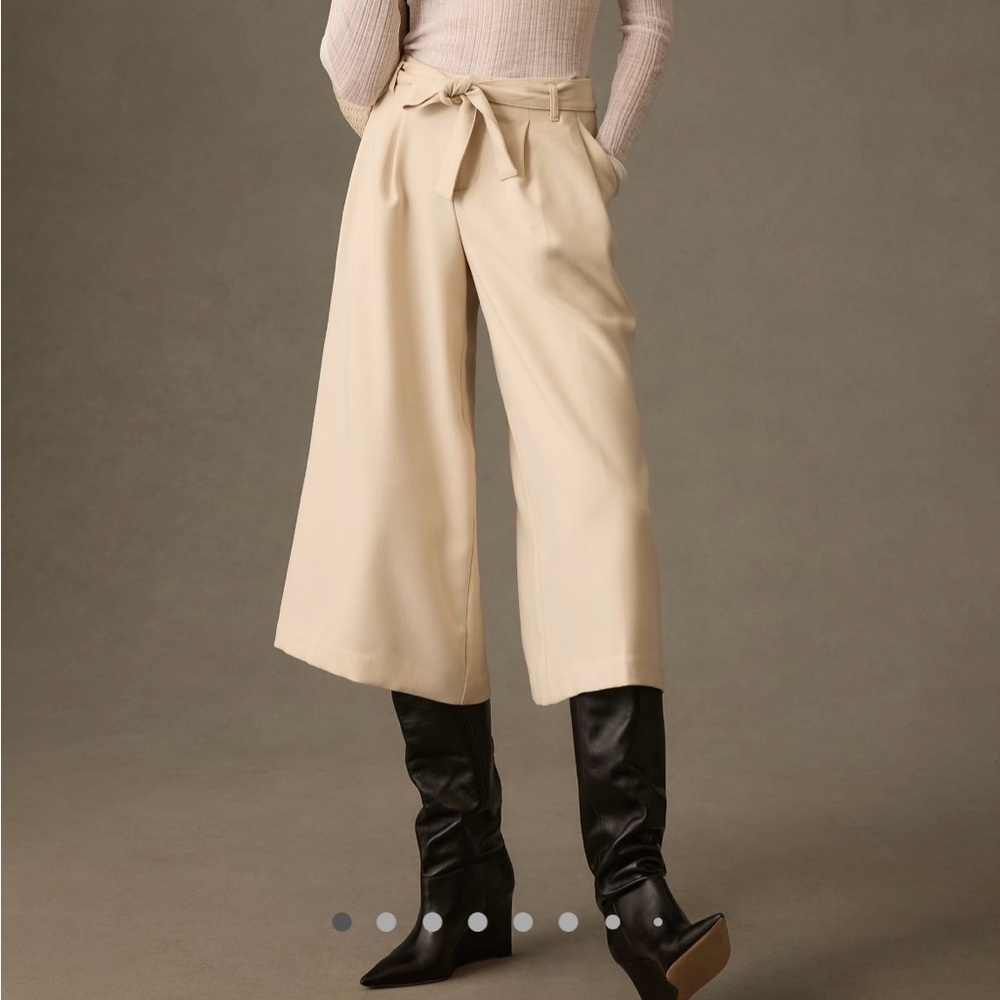 NWT Maeve by Anthropologie Sand wide leg culottes